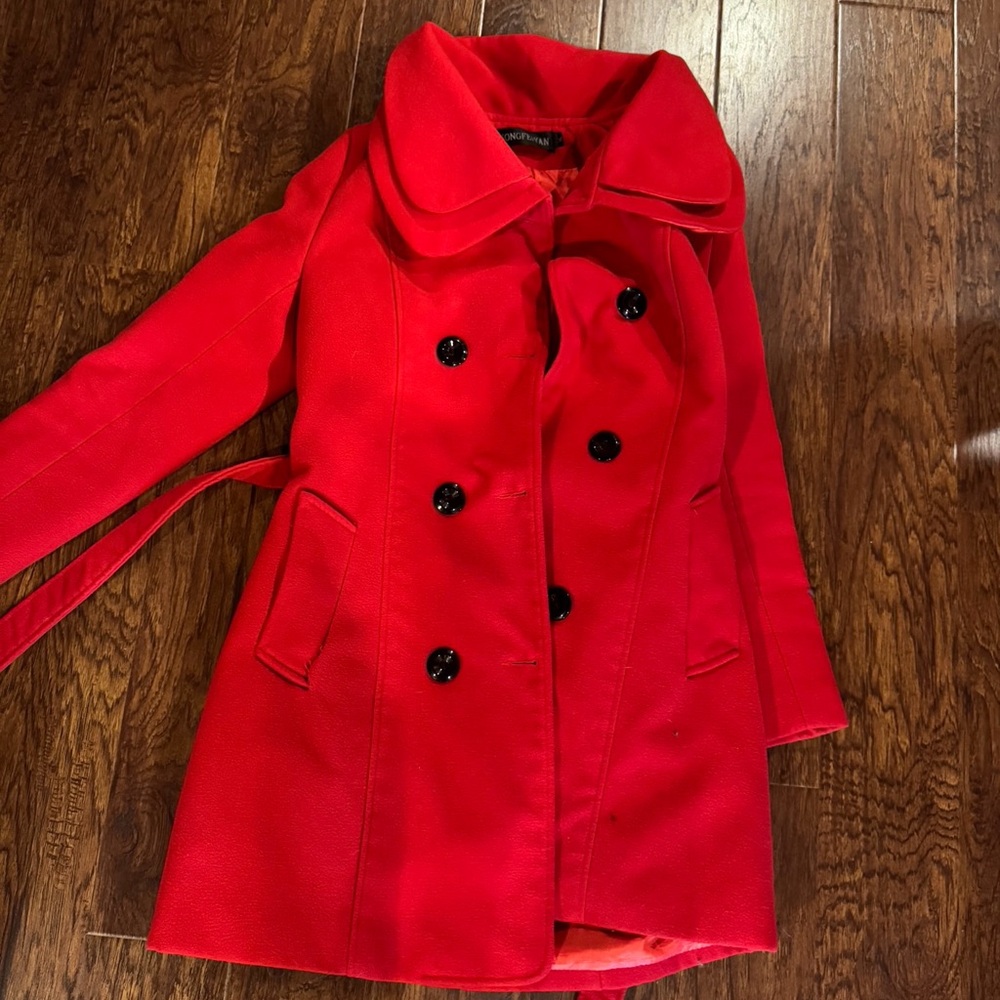 Vibrant Red Trench Coat